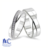 Set de argollas de matrimonio lig de oro amarillo 10k y 14k · con zirconia
