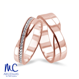 Set de argollas de matrimonio lig de oro amarillo 10k y 14k · con zirconia