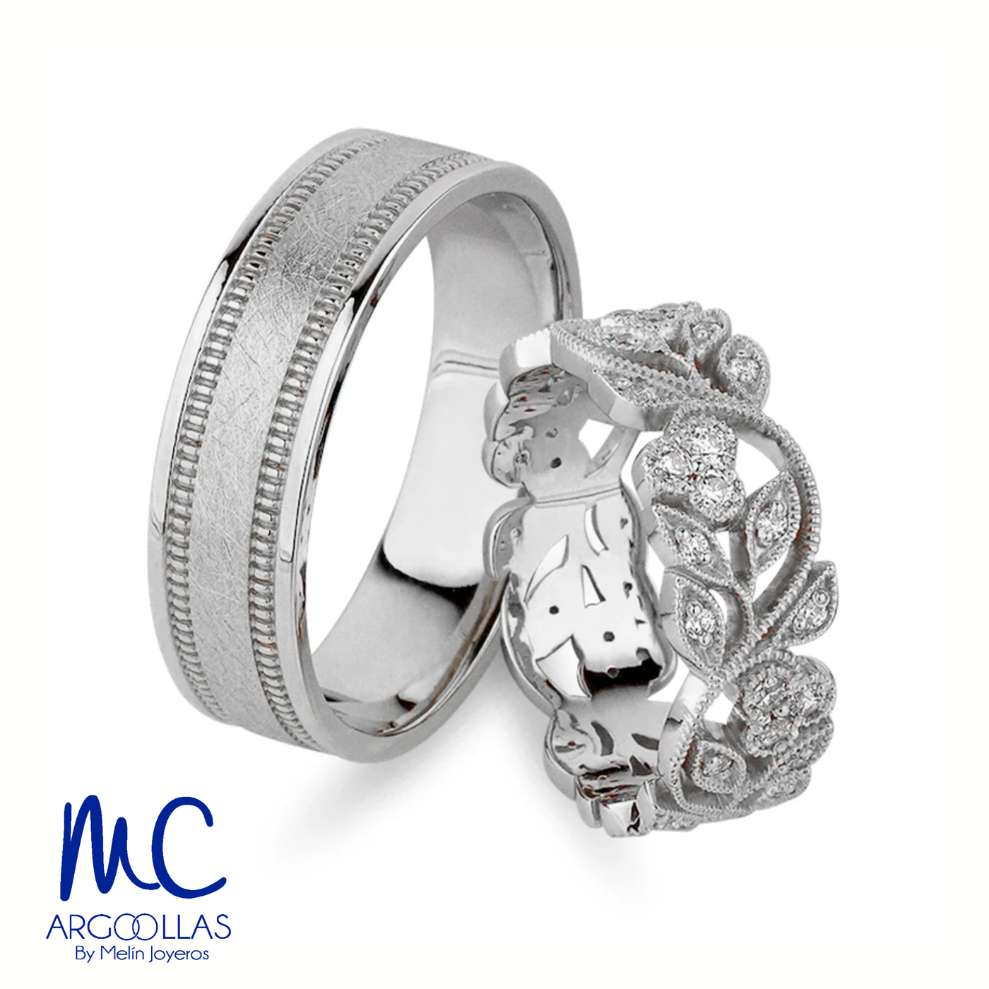 Set de argollas de matrimonio de oro amarillo 10k y 14k · con zirconia · modelo ARG-173 ARG-00