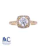 Anillo de compromiso de diamante de laboratorio 0.66 ct · corte redondo brillante · color E · claridad VVS2 · oro amarillo 14k