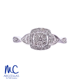 Anillo de compromiso de diamante natural 0.33 ct · corte redondo brillante · color G-J · claridad SI1-I2 · oro blanco 14k