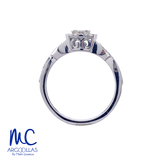 Anillo de compromiso de diamante natural 0.33 ct · corte redondo brillante · color G-J · claridad SI1-I2 · oro blanco 14k