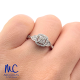 Anillo de compromiso de diamante natural 0.33 ct · corte redondo brillante · color G-J · claridad SI1-I2 · oro blanco 14k