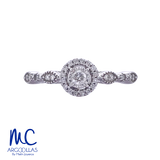 Anillo de compromiso de diamante natural 0.15 ct · corte redondo brillante · color G-J · claridad SI1-I2 · oro blanco 14k