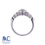 Anillo de compromiso de diamante natural 0.15 ct · corte redondo brillante · color G-J · claridad SI1-I2 · oro blanco 14k