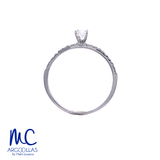 Anillo de compromiso de diamante natural 0.24 ct · corte redondo brillante · color G-H · claridad SI1 · oro blanco 14k