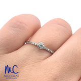 Anillo de compromiso de diamante natural 0.24 ct · corte redondo brillante · color G-H · claridad SI1 · oro blanco 14k