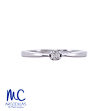 Anillo de compromiso de diamante natural 0.05 ct · corte redondo brillante · color G · claridad SI1-I2 · oro blanco 14k