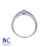 Anillo de compromiso de diamante natural 0.05 ct · corte redondo brillante · color G · claridad SI1-I2 · oro blanco 14k