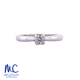 Anillo de compromiso de diamante natural 0.20 ct · corte redondo brillante · color G-H · claridad SI1 · oro blanco 14k · modelo F5650-20