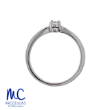 Anillo de compromiso de diamante natural 0.20 ct · corte redondo brillante · color G-H · claridad SI1 · oro blanco 14k · modelo F5650-20