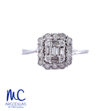 Anillo de compromiso de diamante natural 0.25 ct · color G · claridad SI1-I2 · oro blanco 14k