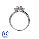Anillo de compromiso de diamante natural 0.25 ct · color G · claridad SI1-I2 · oro blanco 14k