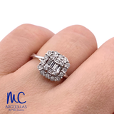 Anillo de compromiso de diamante natural 0.25 ct · color G · claridad SI1-I2 · oro blanco 14k