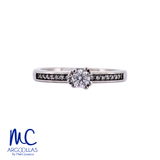 Anillo de compromiso de diamante natural 0.22 ct · corte redondo brillante · color G-H · claridad SI1 · oro blanco 14k