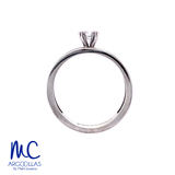 Anillo de compromiso de diamante natural 0.22 ct · corte redondo brillante · color G-H · claridad SI1 · oro blanco 14k