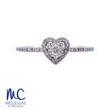 Anillo de compromiso de diamante natural 0.15 ct · corte redondo brillante · color G · claridad SI1-I2 · oro blanco 14k