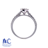 Anillo de compromiso de diamante natural 0.15 ct · corte redondo brillante · color G · claridad SI1-I2 · oro blanco 14k