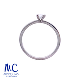 Anillo de compromiso de diamante natural 0.15 ct · corte redondo brillante · color G-H · claridad SI1 · oro blanco 14k · modelo F3974
