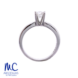 Anillo de compromiso de diamante natural 0.40 ct · corte redondo brillante · color G-H · claridad SI1 · oro blanco 14k