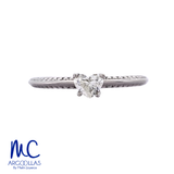 Anillo de compromiso de diamante natural 0.19 ct · corte heart brilliant · color G-H · claridad SI1 · oro blanco 14k