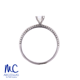Anillo de compromiso de diamante natural 0.19 ct · corte heart brilliant · color G-H · claridad SI1 · oro blanco 14k