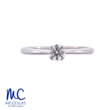 Anillo de compromiso de diamante natural 0.25 ct · corte redondo brillante · color G-H · claridad SI1 · oro blanco 14k · modelo F5648-25