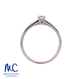 Anillo de compromiso de diamante natural 0.25 ct · corte redondo brillante · color G-H · claridad SI1 · oro blanco 14k · modelo F5648-25