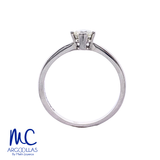 Anillo de compromiso de diamante natural 0.30 ct · corte redondo brillante · color G-H · claridad SI1 · oro blanco 14k