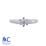 Anillo de compromiso de diamante natural 0.25 ct · corte redondo brillante · color G-H · claridad SI1 · oro blanco 14k · modelo F4908