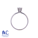 Anillo de compromiso de diamante natural 0.25 ct · corte redondo brillante · color G-H · claridad SI1 · oro blanco 14k · modelo F4908