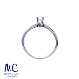 Anillo de compromiso de diamante natural 0.23 ct · corte redondo brillante · color G · claridad SI1 · oro blanco 14k