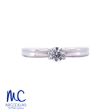 Anillo de compromiso de diamante natural 0.20 ct · corte redondo brillante · color G-H · claridad SI1 · oro blanco 14k · modelo F5645-20