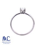 Anillo de compromiso de diamante natural 0.20 ct · corte redondo brillante · color G-H · claridad SI1 · oro blanco 14k · modelo F5645-20