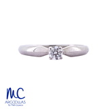 Anillo de compromiso de diamante natural 0.15 ct · corte redondo brillante · color G-H · claridad SI1 · oro blanco 14k · modelo F5646-15