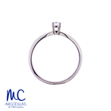 Anillo de compromiso de diamante natural 0.15 ct · corte redondo brillante · color G-H · claridad SI1 · oro blanco 14k · modelo F5646-15