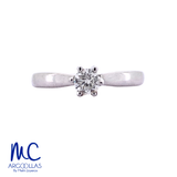 Anillo de compromiso de diamante natural 0.25 ct · corte redondo brillante · color G-H · claridad SI1 · oro blanco 14k · modelo F5644-25