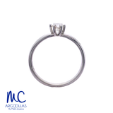 Anillo de compromiso de diamante natural 0.25 ct · corte redondo brillante · color G-H · claridad SI1 · oro blanco 14k · modelo F5644-25