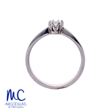 Anillo de compromiso de diamante natural 0.25 ct · corte redondo brillante · color G-H · claridad SI1 · oro blanco 14k · modelo F5651-25