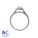 Anillo de compromiso de diamante natural 0.45 ct · corte redondo brillante · color G-H · claridad SI1 · oro blanco 14k