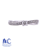 Anillo de compromiso de diamante natural 0.20 ct · corte redondo brillante · color G-J · claridad SI1-I2 · oro blanco 14k