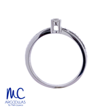Anillo de compromiso de diamante natural 0.20 ct · corte redondo brillante · color G-J · claridad SI1-I2 · oro blanco 14k