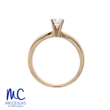 Anillo de compromiso de diamante natural 0.40 ct · corte redondo brillante · color G-H · claridad SI1 · oro amarillo 14k