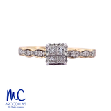 Anillo de compromiso de diamante natural 0.33 ct · color G-J · claridad SI1-I2 · oro amarillo 14k