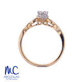 Anillo de compromiso de diamante natural 0.33 ct · color G-J · claridad SI1-I2 · oro amarillo 14k