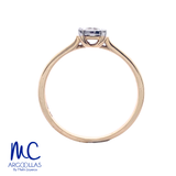 Anillo de compromiso de diamante natural 0.10 ct · corte redondo brillante · color G-J · claridad SI1-I2 · oro amarillo 14k
