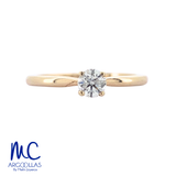 Anillo de compromiso de diamante natural 0.30 ct · corte redondo brillante · color G-H · claridad SI1 · oro amarillo 14k