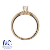 Anillo de compromiso de diamante natural 0.30 ct · corte redondo brillante · color G-H · claridad SI1 · oro amarillo 14k
