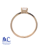Anillo de compromiso de diamante natural 0.54 ct · corte princess cut · color G-H · claridad SI1 · oro amarillo 14k
