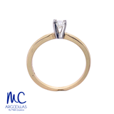 Anillo de compromiso de diamante natural 0.30 ct · corte redondo brillante · color H-J · claridad VS1-VS2 · oro amarillo 14k